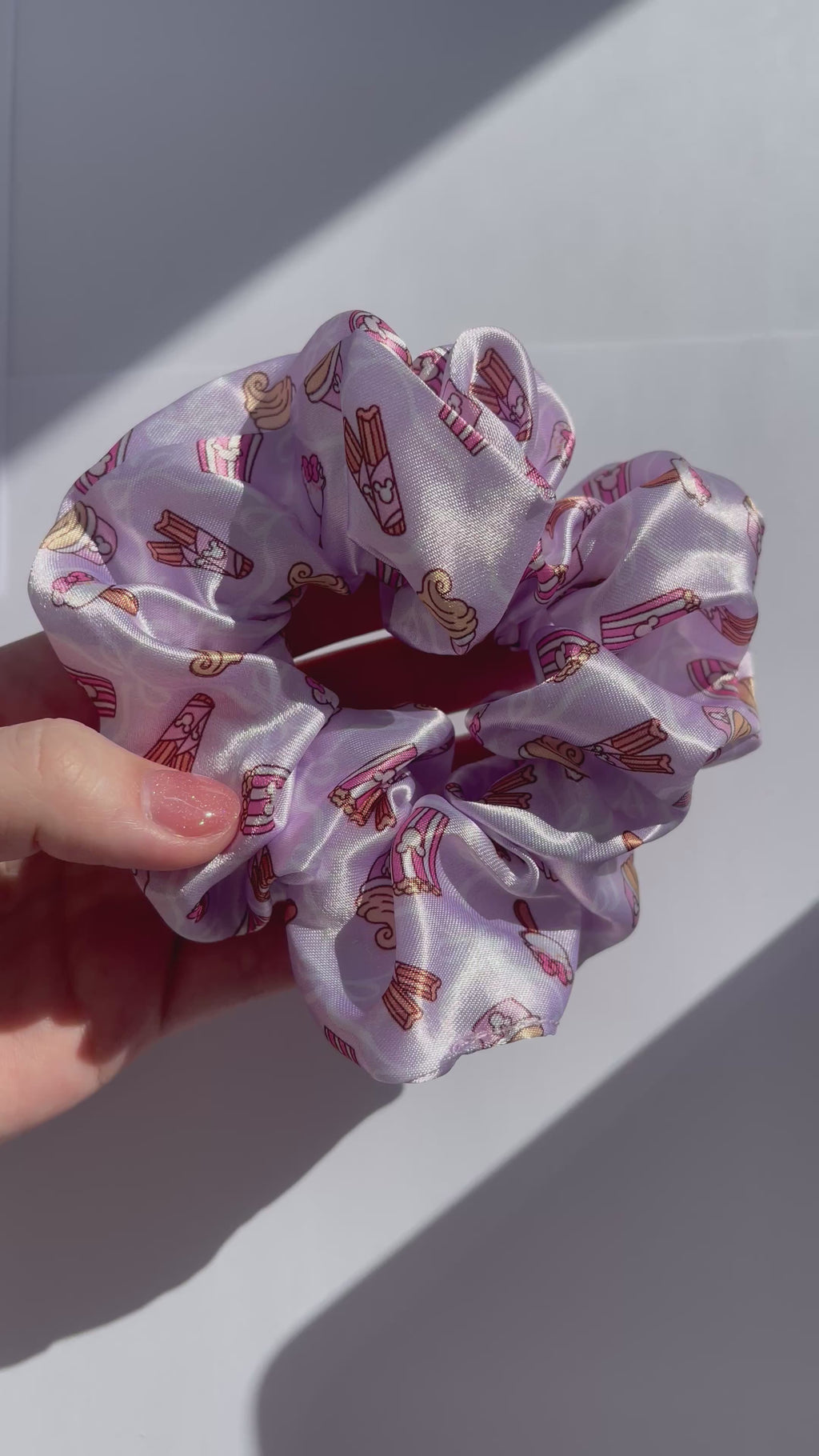 'Pastel Snacks' Satin Scrunchie